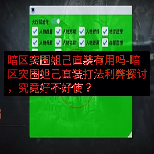 暗区突围姐己直装有用吗-暗区突围妲己直装打法利弊探讨，究竟好不好使？